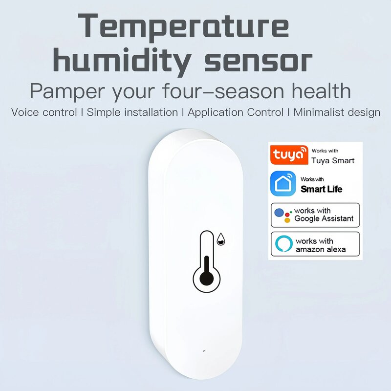 Tuya-温度および湿度センサー,wifi,アプリ,リモートモニター,スマートホーム,smartlife,alexa,Googleアシスタントで動作