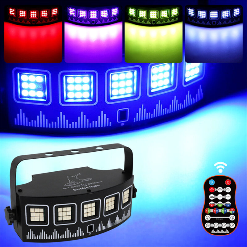 LED RGB Disco DJ Strobe Licht Bühne Lichteffekt Party Urlaub Weihnachten Musik Club Bar Sound aktiviert Blitz Gradient