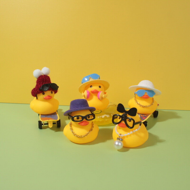 Borracha Duck Acessórios Bulk, Mini Dolls, Chapéu, Neckla Headwear, Mini