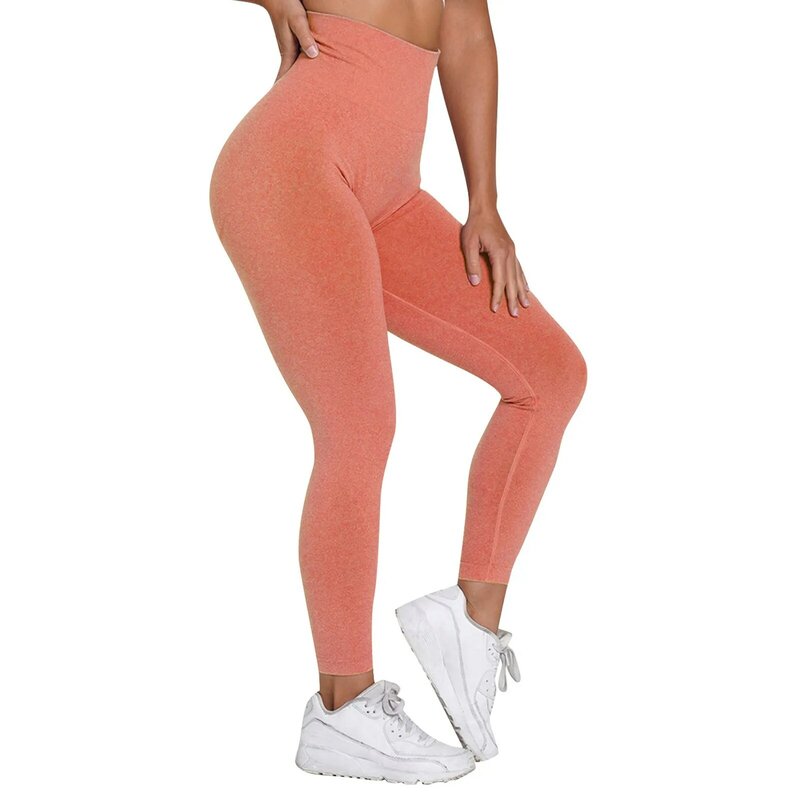 Pantaloni per il sollevamento dell'anca da donna per il tempo libero tinta unita senza cuciture Slim Fit Leggings sportivi Daily Home Gym Yoga Fitness Running Pants