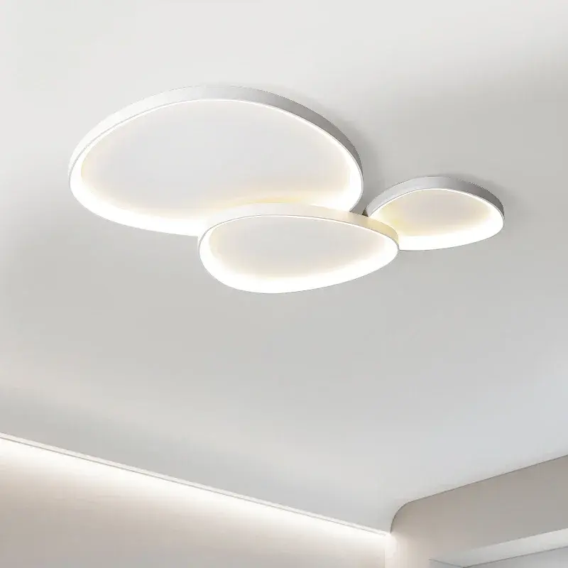 Plafonnier LED ultramince au design moderne, disponible en noir et en blanc, luminaire décoratif d'intérieur, idéal pour un salon, une chambre à coucher ou une cuisine
