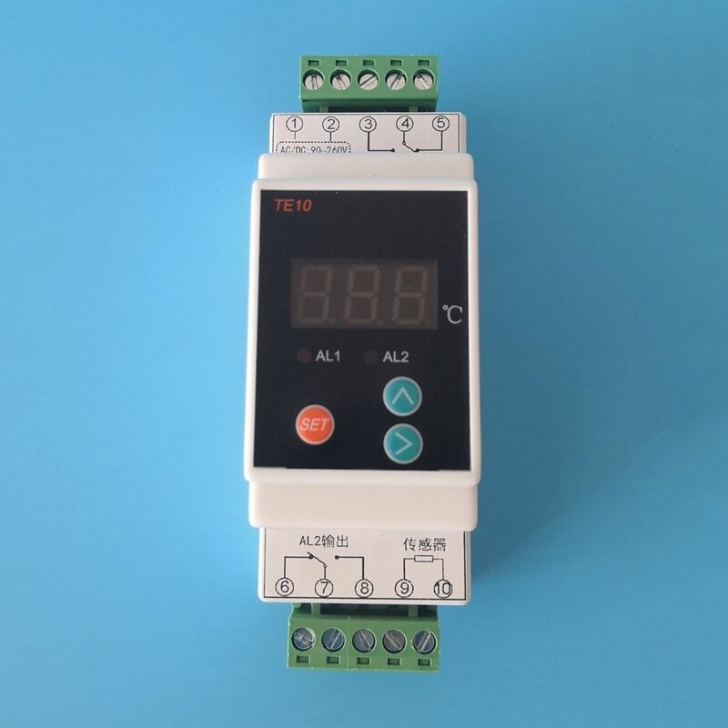 Din Rail Thermostat with -40~110℃ Convenient 2 Way Output Temperature Alarm Controller Output 7A/250VAC