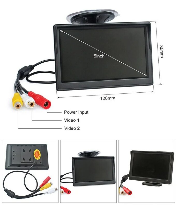 DIYKIT kamera mobil tampilan belakang, sistem keamanan parkir nirkabel tampilan LCD TFT 5 inci penglihatan malam LED