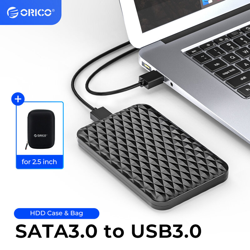 ORICO-SATA para adaptador USB 3.0 caixa de disco rígido externo, gabinete SSD, sem ferramentas, 9,5mm, 7mm, 2,5 ", 5Gbps