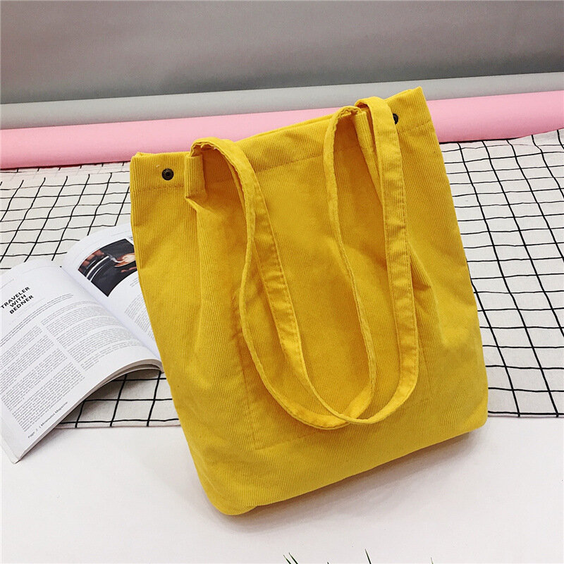 Bags for Women  Corduroy Shoulder Bag Reusable Shopping Bags Casual Tote Female Handbag