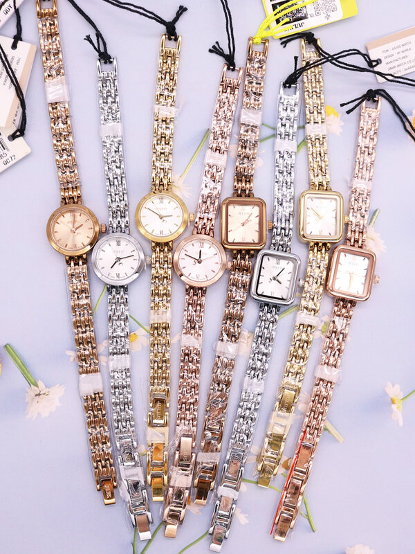 Top Julius Mini jam tangan wanita Quartz Jepang Jam modis elegan jam gaun gelang rantai hadiah ulang tahun anak perempuan sekolah