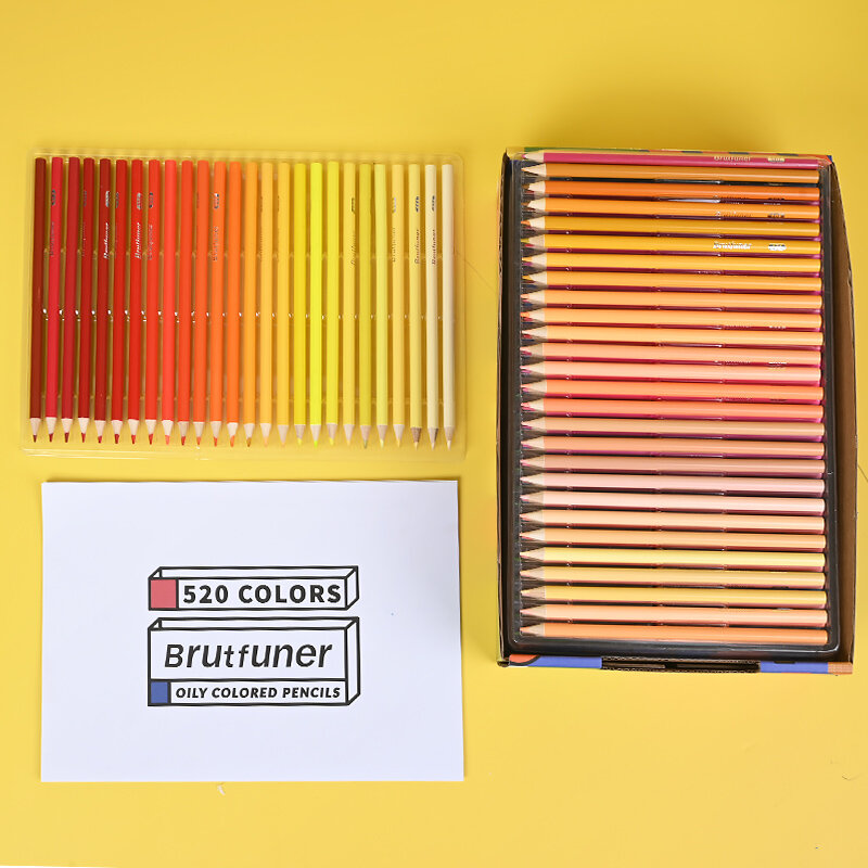 Brutfuner 520pcs Oil Soft Colored Pencils Professional Drawing Pencil Set Colors Pencil For Artist Sketch Coloring Art Supplies