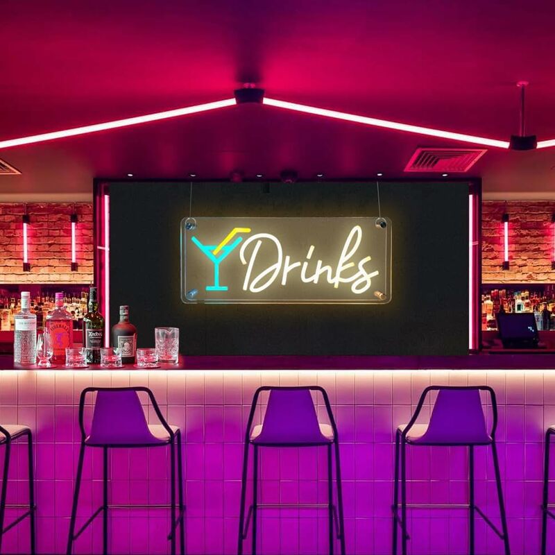 Napoje ciepłe białe napoje lampa neonowa litery Neon Bar znaki świetlne dekoracje ścienne dla nastoletniej sypialni pokój dla chłopców restauracja/Bar