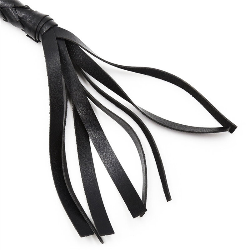 PU Leather 74CM Short Horse Whip,Comfortable Handle Flogger Equestrian Whips Teaching Training Riding Whips