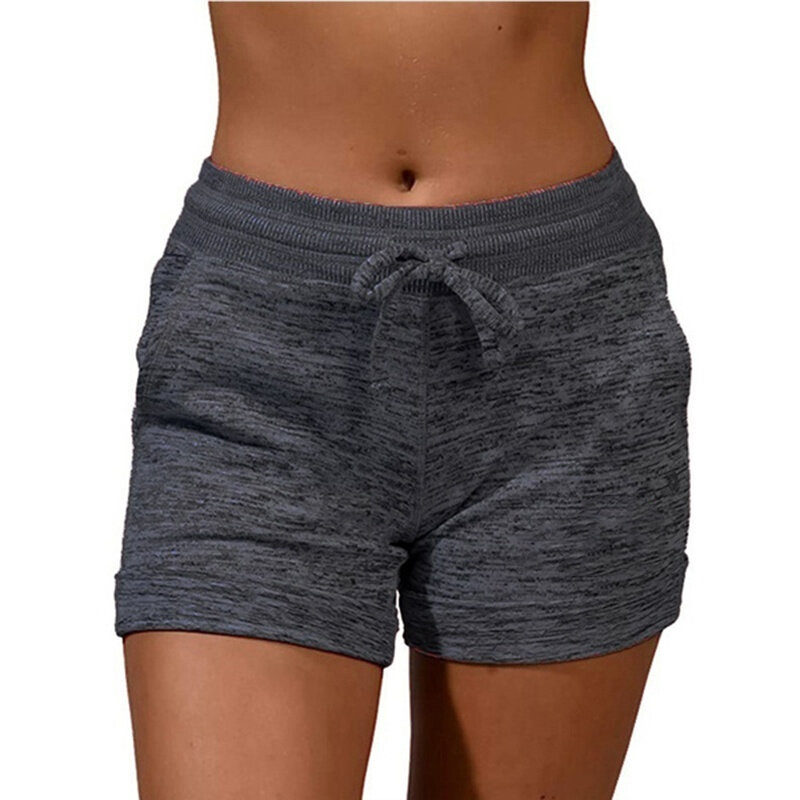 Hot Plus Size S-5XL Dames Zomer Casual Slim Fit Shorts Pure Kleur Elastische Taille Sport Fitness Kort