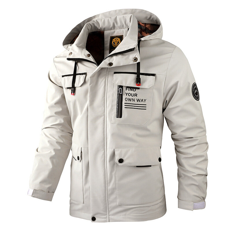 Prowow-chaqueta con capucha para hombre, abrigo informal con borde cruzado, Parka sólida, moda para exteriores, Otoño e Invierno