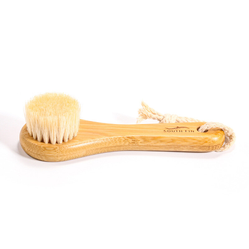 Escova de limpeza facial, escova esfoliante, cabelo de bambu, limpeza profunda dos poros, massagem, cuidado facial, 1pc
