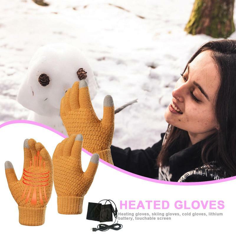 Do ogrzewania rękawiczek dla mężczyzn aksamitne rękawice grzewcze z ekranem dotykowym zasilany przez USB zimowe dłonie ciepłe rękawiczki dla mężczyzn kobiet kobiet