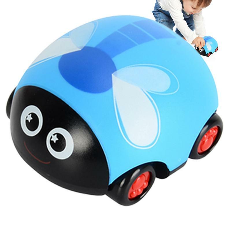 Tirare indietro le auto giocattolo per veicoli alimentati ad attrito per bambini a forma di coccinella giocattoli per bambini auto a frizione interattive e divertenti