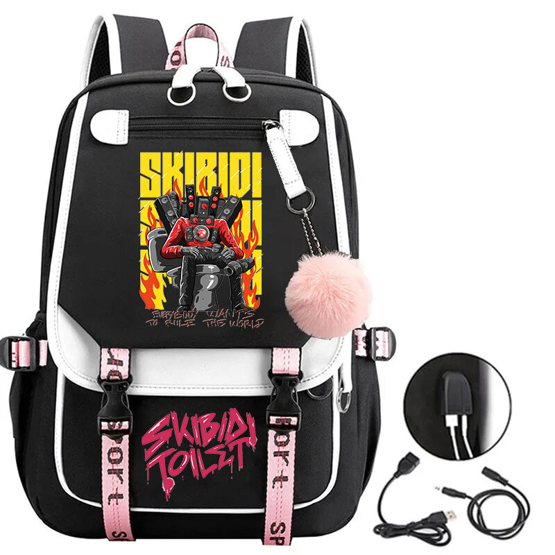 Hot Game Skibidi Toilet Usb Backpacks Teenage Girls Laptop Bag Student School Bags Fashion Speakerman Cartoon Bookbag Mochila