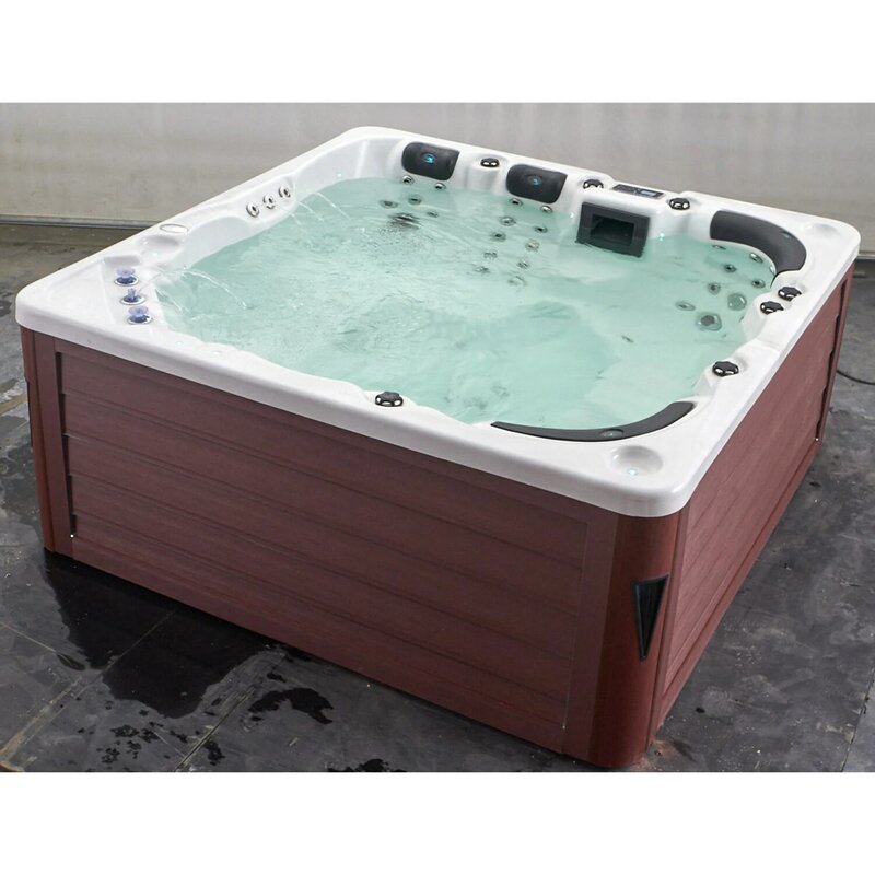 Luxus-Massage wannen 6-Personen-Whirlpool Außen badewanne mit Badewannen leiter für Hotel/Zuhause
