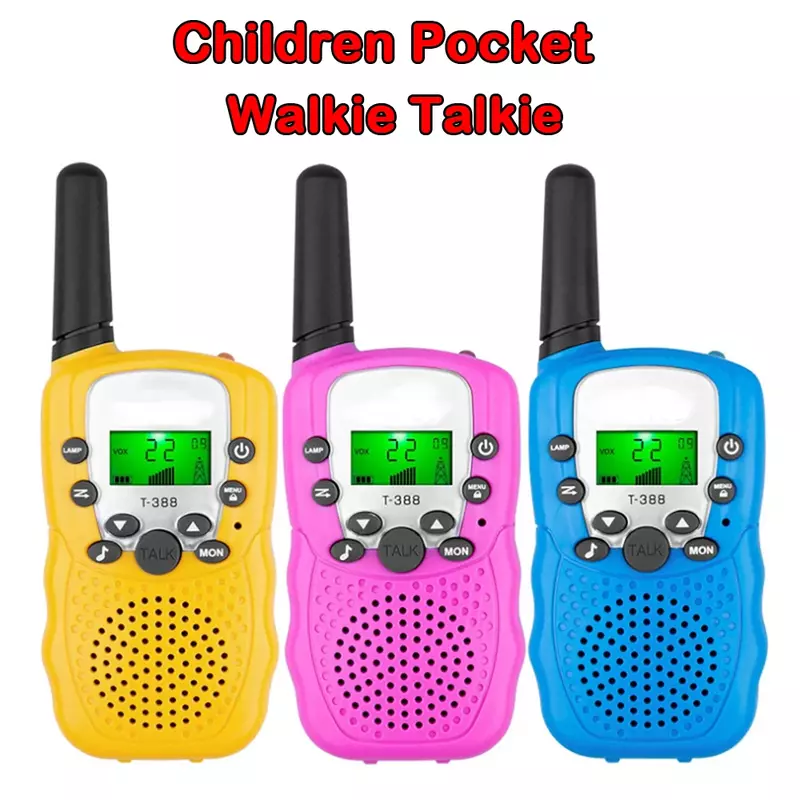 جهاز اتصال لاسلكي صغير للأطفال ، راديو في اتجاهين ، مصباح يدوي LCD ، نطاق 3 أميال ، هدية عيد الميلاد للأطفال ، 2 Way