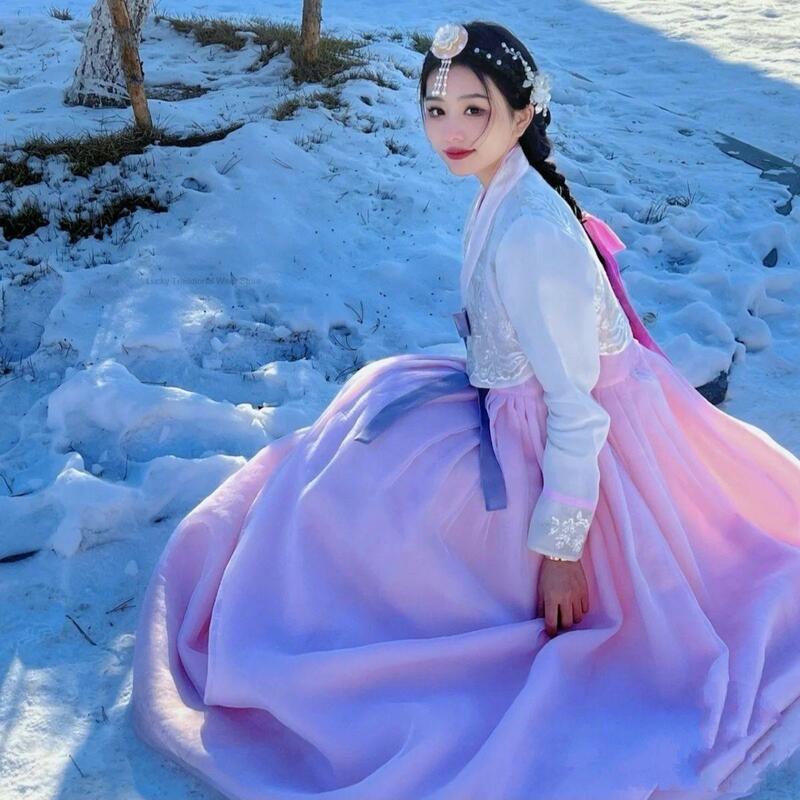 Hanbok-Disfraz tradicional de estilo coreano para mujer, ropa de fotografía Vintage, traje de Festival, baile folclórico Retro, P1