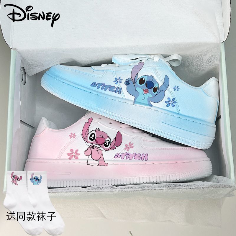 Disney New Stitch Angel Cartoon Sneaker Women Summer Breathable Versatile Couples Board Shoes Y2k Cute Students Leisure Shoes