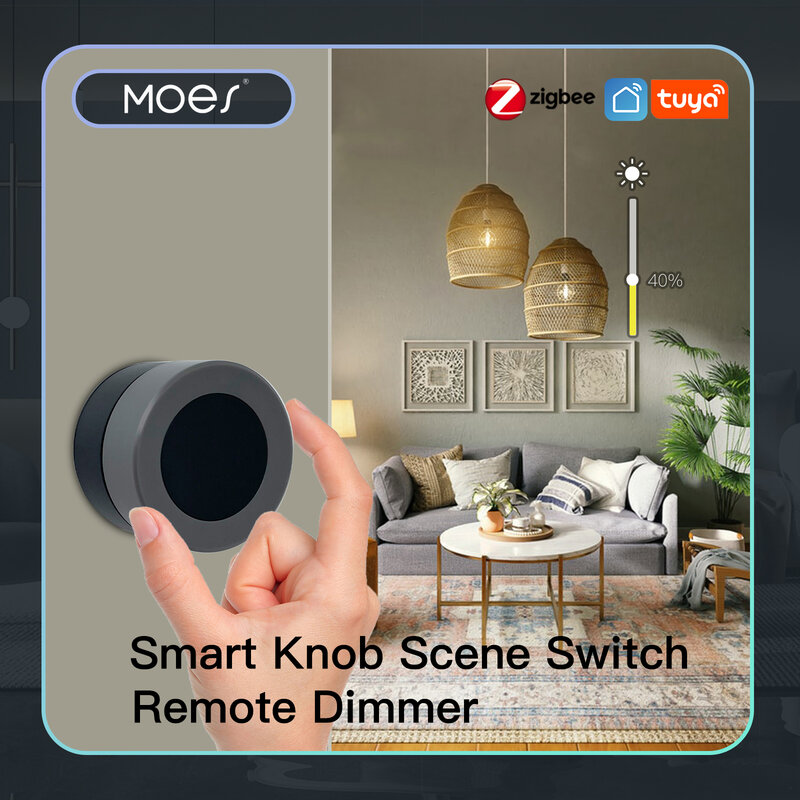 Умный переключатель MOES, беспроводной кнопочный переключатель Tuya ZigBee для сцены, контроллер с питанием от батареи, автоматический вариант, приложение Smart Life