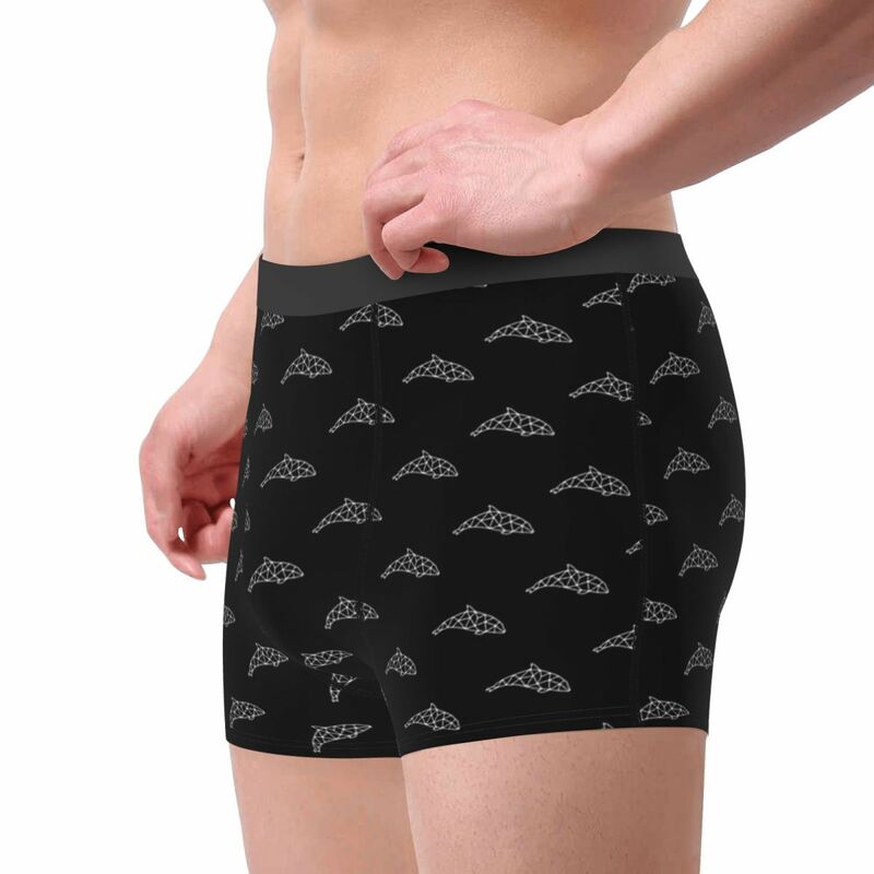 Orcinus Orca Whale Dolphin Polygon Underpants Breathbale Panties Man Underwear Sexy Shorts Boxer Briefs