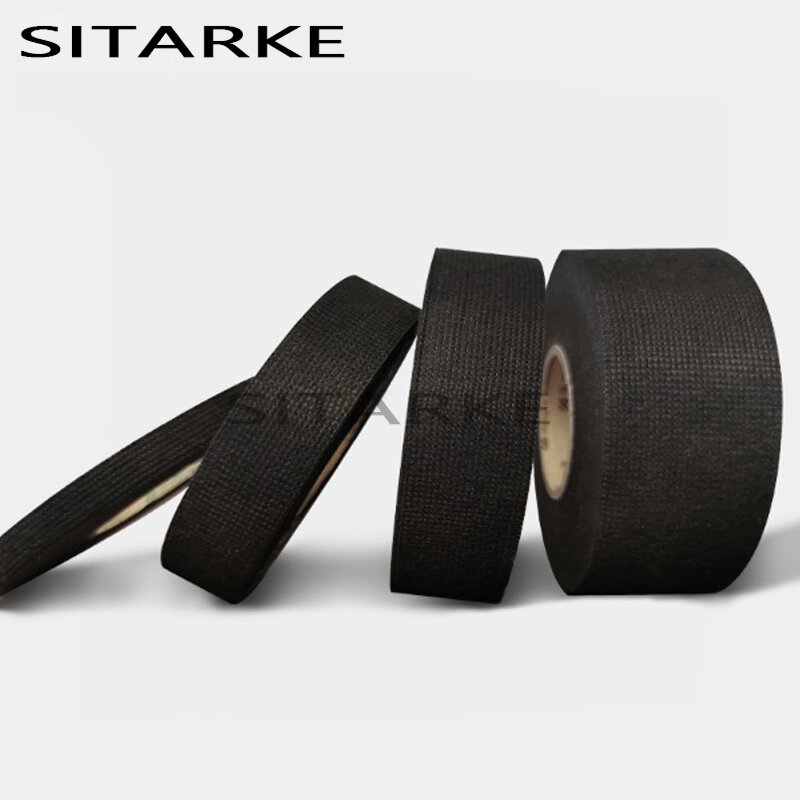 Heat-resistant Adhesive Cloth Fabric Tape For Car Auto Cable Harness Wiring Loom Protection Width 9/19/25/32MM Length 15M