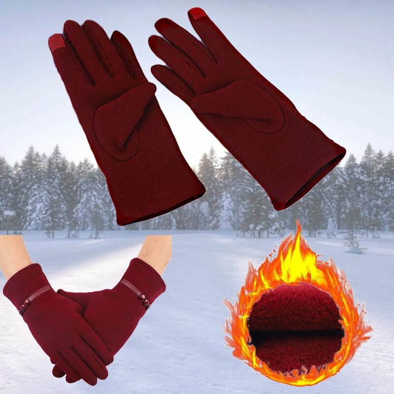 플러스 벨벳 두꺼운 스키 장갑, 운전 벙어리 장갑, 터치 스크린 장갑, 따뜻한 겨울, 새로운 패션