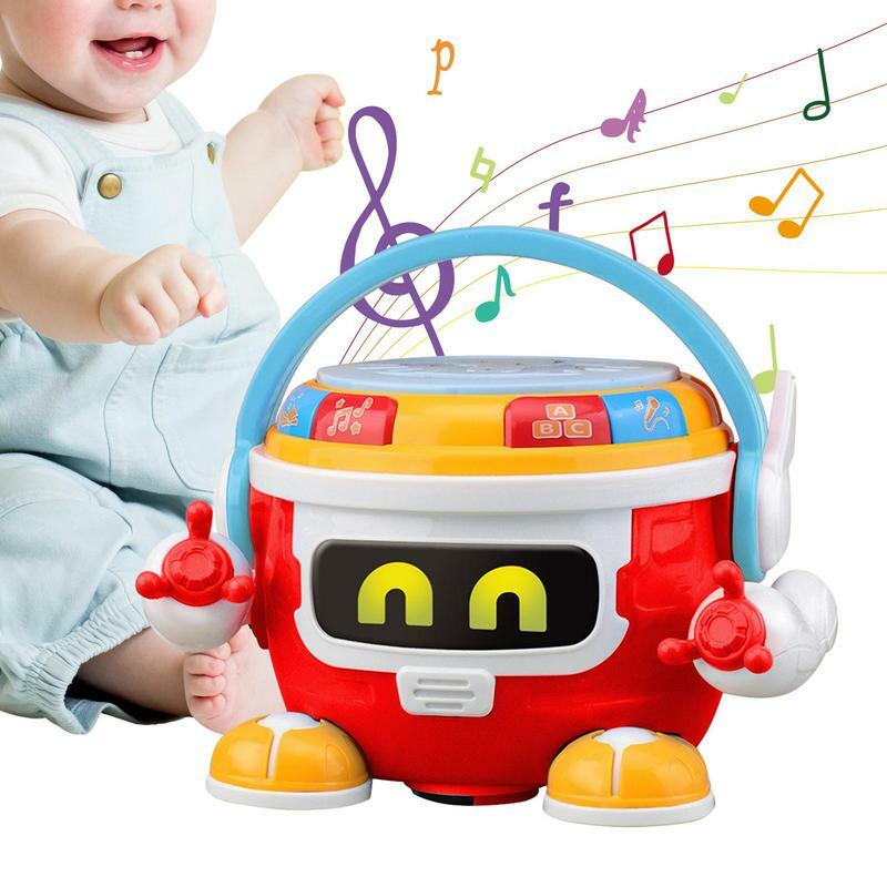 Juguete de música de tambor eléctrico para niños pequeños, instrumento de tambor de música portátil, instrumentos musicales eléctricos, juguetes para niños pequeños