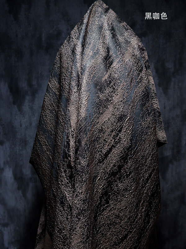 Kain desainer Jacquard meteran untuk Jaket Pakaian dekoratif Diy jahit tidak beraturan tiga dimensi tekstur polos lembut