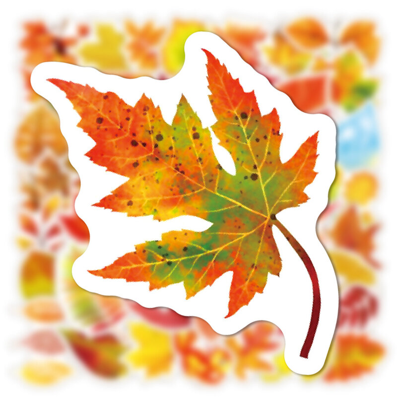 Autumn Leaves Series Graffiti Stickers, Adequado para Laptop, Capacetes, Decoração Desktop, DIY, Atacado, 50pcs