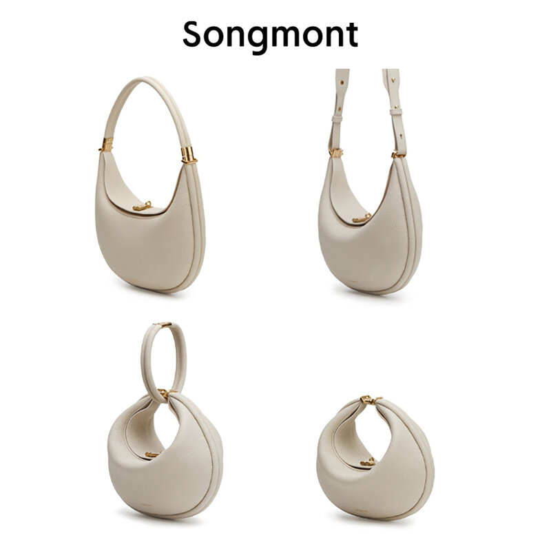 SONGMONT-Half Moon Bag Series, Moon Shaped Bag, Design de Personalidade, Outono e Inverno, Ombro Underarm Luna Bolsas, Novo Produto