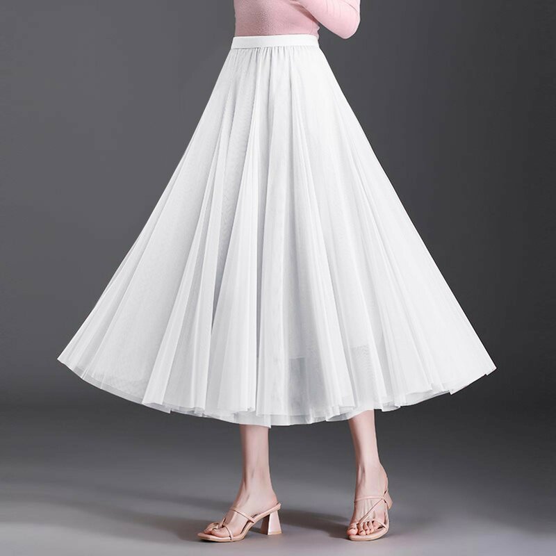 2023 Women's Long Maillard Fall Skirt Elegant High Waist Cocktail Party Wedding Flared A Line Midi Skirt Lingerie Skirt Belt