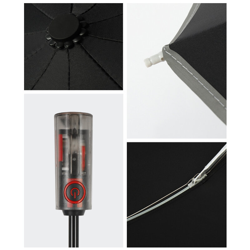 Xiaomi mecânica alça transparente guarda-chuva automático segurança anti-rebote reverso guarda-chuva 10 osso dobrável masculino grande guarda-chuva