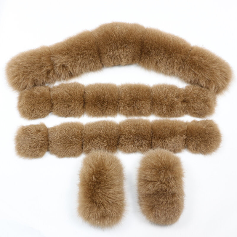 2023 100% polsini con collo in vera pelliccia grande pelliccia di procione naturale pelliccia di volpe moda invernale