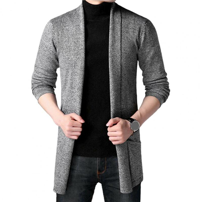 Cárdigan útil para hombre, suéter de punto que combina con todo, abrigo de otoño e invierno