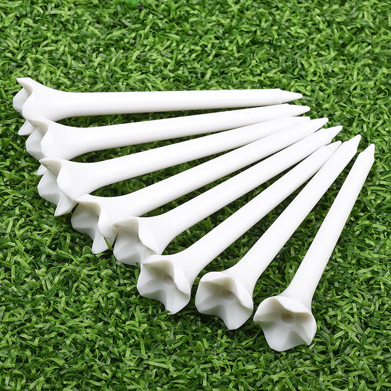 Tee de golf professionnel en plastique durable, accessoires de golf pour golfeurs, 4 griffes, 70mm, 83mm de longueur, 10 pièces