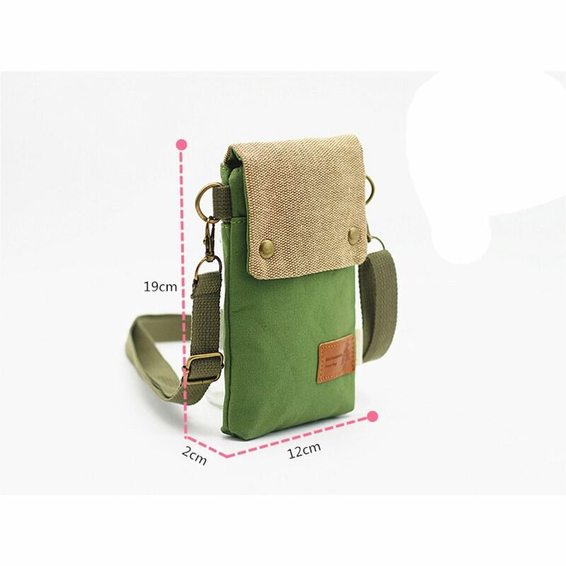 Borsa a tracolla Color giuntura nuova borsa a tracolla in tela a tre strati borsa per telefono di grande capacità per le donne