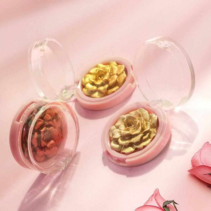 Exquisite Carving 3D Rose Highlighter Palette Cosmetic Face Bright Relief Contour Highlight Gloss Shimmer High Bronzer Make F2J9
