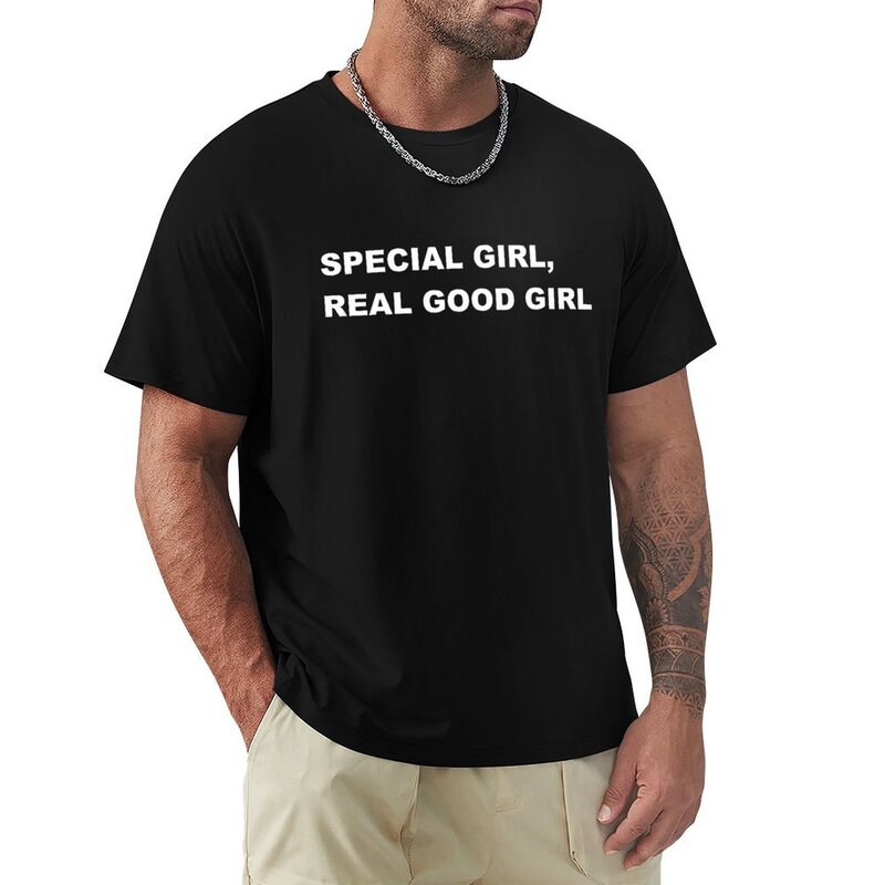 T-shirt gráfica de manga curta para menina especial, t-shirt masculina, bom real, meninos, animal print