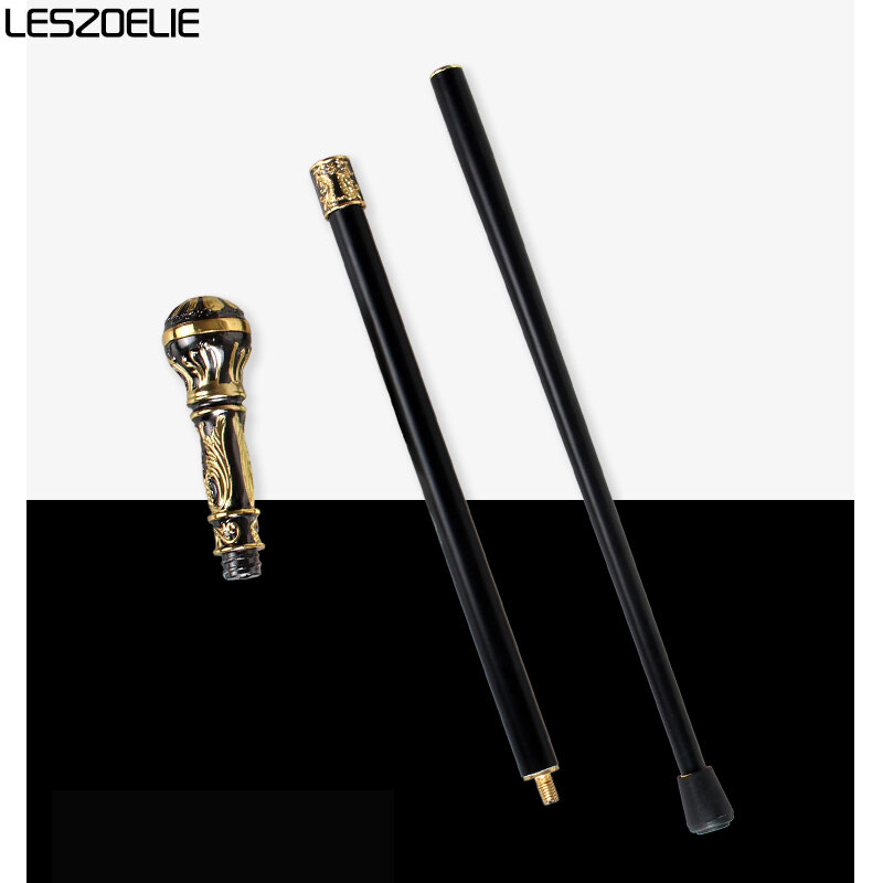 93cm Luxury Gold With Black Detachable Walking Stick Man Fashion Walking Cane Lady Party Sticks Elegant Vintage Walking Cane