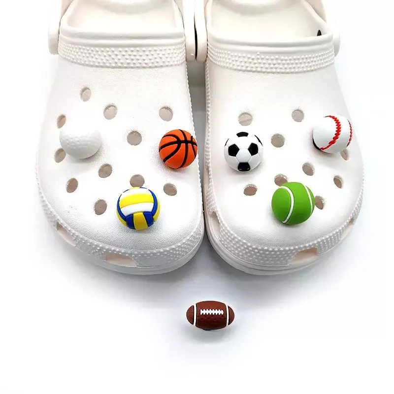 DIY 3D Soccer Shoe Buckle for Hole Shoes Child PVC Sandals Basketball Tennis Rugby Shoes Decoration Charms Removable Accessories