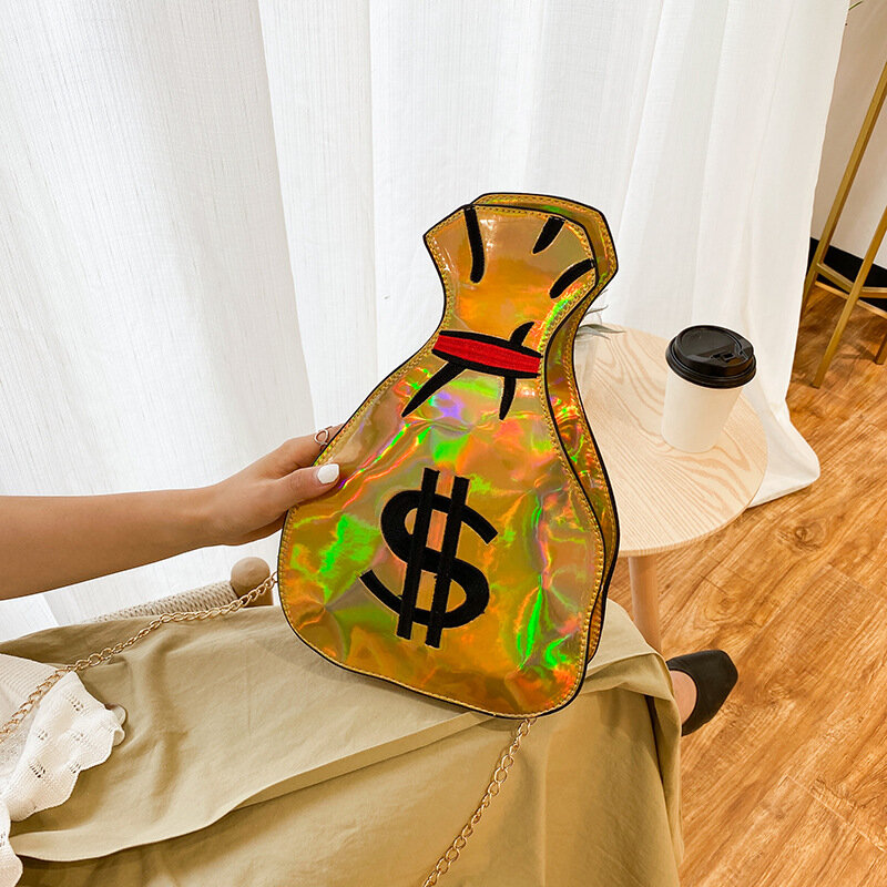 Neue Tasche Schulter lustige Geld Cross body reflektierende Laser kette Handtaschen für Frauen lässig hochwertige Messenger vielseitigen Luxus