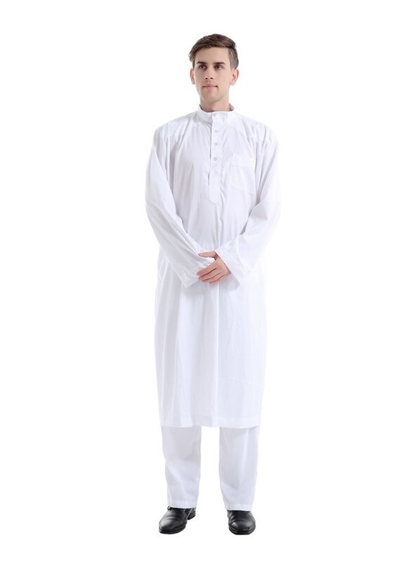 Muslimische Robe arabische Männer Ramadan Kostüme solide arabische Pakistan Saudi-Arabien Eid Truthahn Abaya männliche nationale islamische Kleidung
