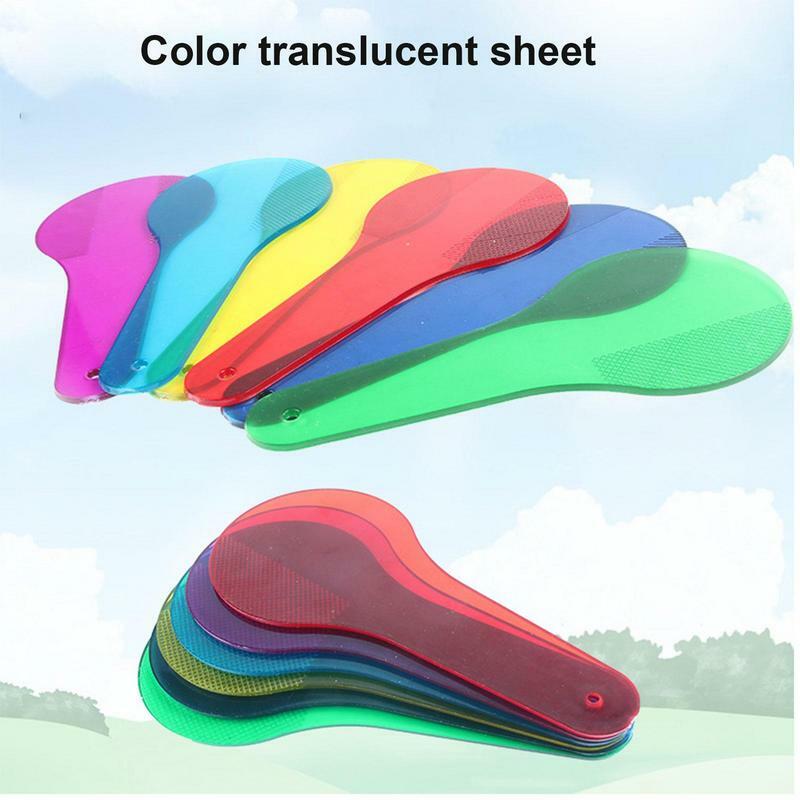 Pás coloridas cor transparente para crianças, Placa de filtro, Pintura Educacional Precoce, Ciência Cor Cognição