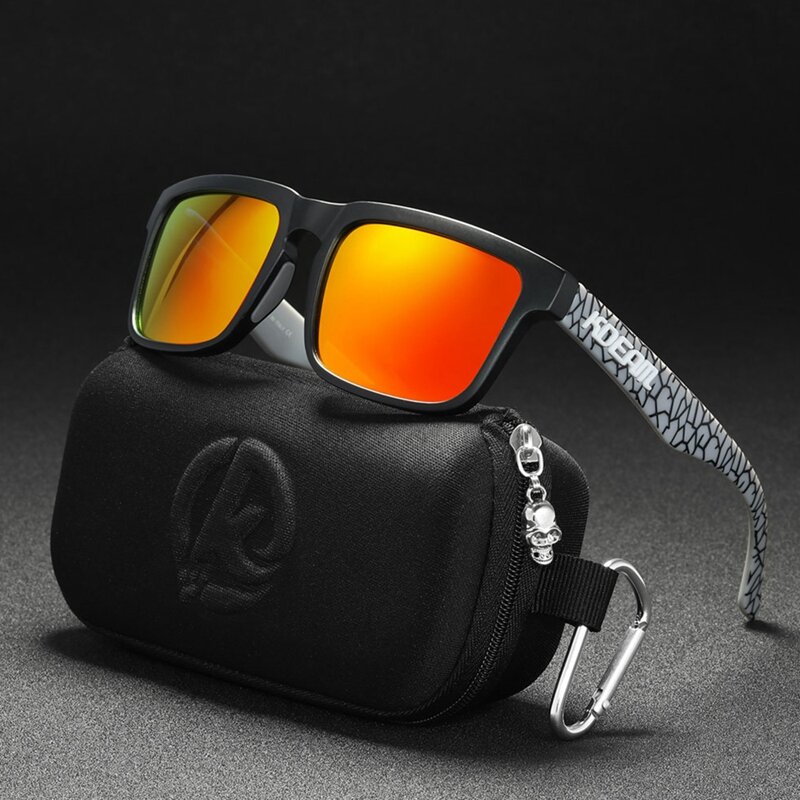 Мужские солнцезащитные очки KDEAM, поляризационные ветрозащитные пляжные очки, яркие солнцезащитные очки в реальной пленке