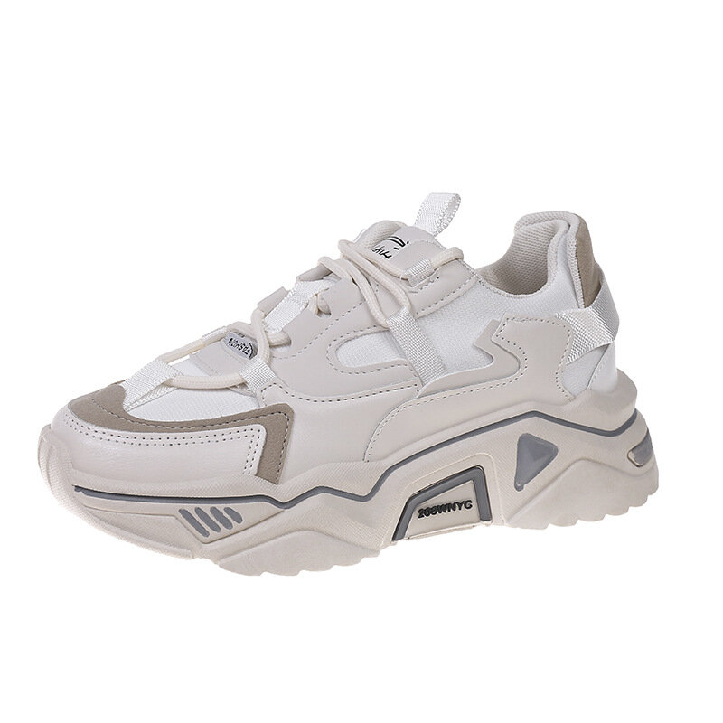 Zapatos de aumento interior para mujer, calzado deportivo versátil, con suela gruesa y plataforma impermeable, de Material Pu, para otoño