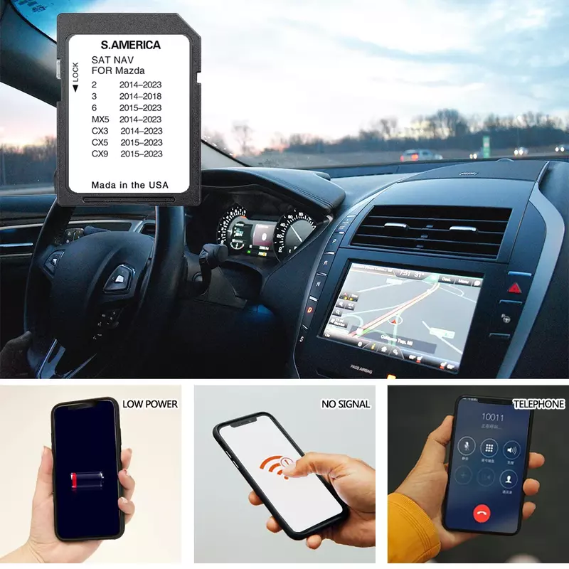 Utilizzare per Mazda CX3 dal 2014 al 2023 aggiornamento Navi mappe del sud America navigazione GPS SD Map Card