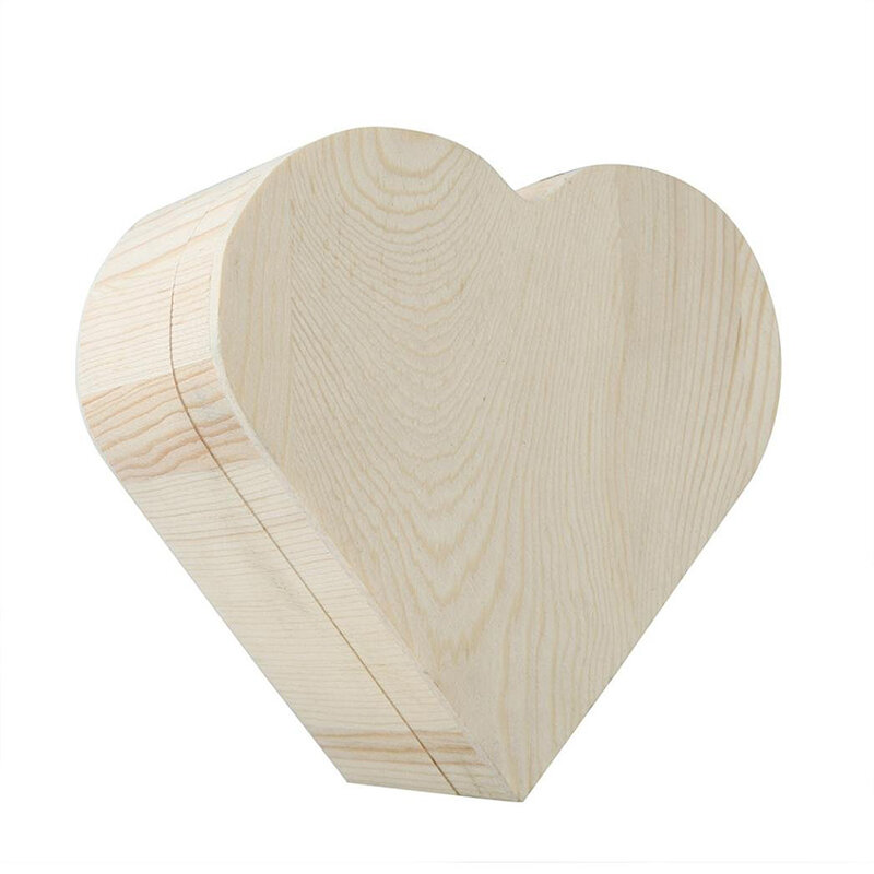 1~10PCS Storage Box Heart Shaped Wooden Jewelry Ring Bracelet Organization Packaging Earrings Gift Box Crafts Cosmetic Make Up