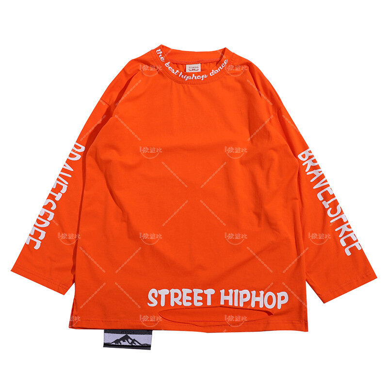 Dziecięcy taniec uliczny odzież hiphopowa biała kamizelka pomarańczowa bluza spodnie dziewczyna chłopiec bęben strój na występy jazzowe kostium sceniczny