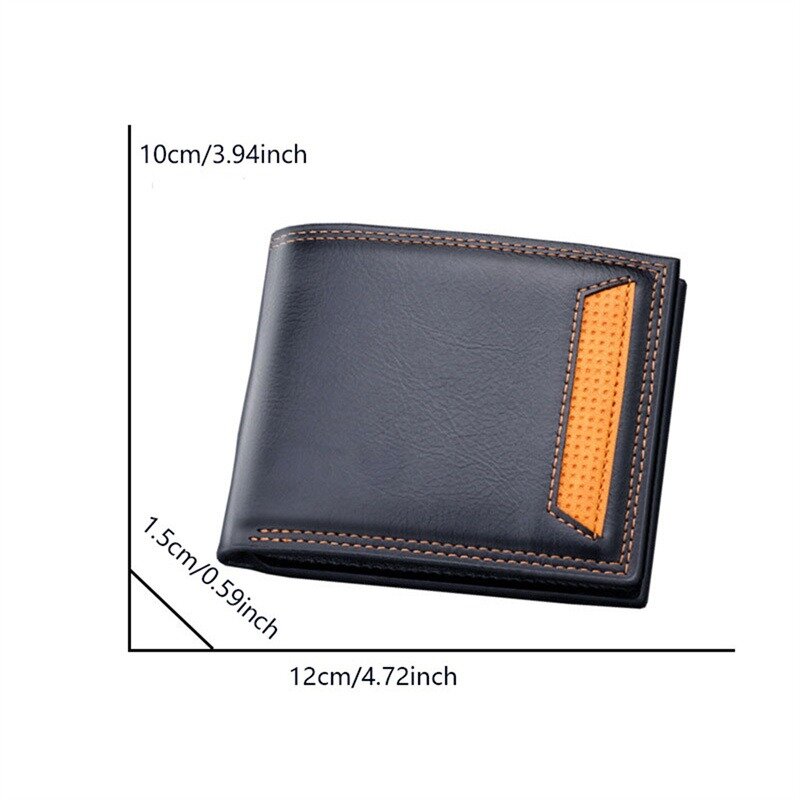 Portafoglio corto da uomo impermeabile Business Multi-posizione morbido 2 pieghe portafoglio per carte resistente all'usura per il tempo libero maschile